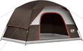 CAMPROS CP Camping Tent 2/4/6 Person, Waterproof Windproof Double Layer Dome Tent, Easy Setup with Large Mesh Windows & Wide Door for Outdoor Camping Backyard
