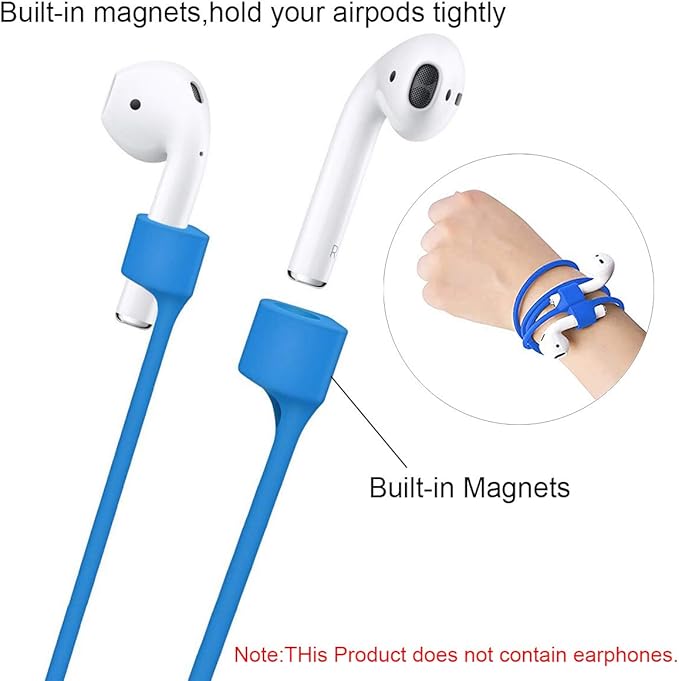 Magnetic Anti-Lost Straps for AirPods,Colorful Soft Silicone Sports Lanyard, Neck Rope Cord