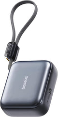 Baseus PicoGo Mini Power Bank 10000mAh 45W PD Fast Charger, Built-in USB-C Cable, Ultra-Small Battery Pack for iPhone 17/16/15, Samsung S25/S24, Pixel 10 & iPad