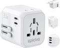 EPICKA 35W Universal Travel Adapter with 2 AC Outlet, European Travel Plug Adapter with PD Fast Charging, 6-Port (2 AC/2 USB-C/3 USB-A) International Power Adapter - Travel Essentials (TA-205, White)