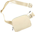 ODODOS Unisex Mini Belt Bag with Adjustable Strap Small Fanny Pack for Workout Running Traveling Hiking, Ivory