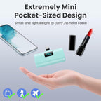 Mini Portable Charger USB C Power Bank,Upgraded 5500mAh PD Fast Charging Battery Pack Built-in USB-C Connector Travel Essential for iPhone17/17Pro/17Pro Max/Air/16 Plus/16Pro Max/15 Series (Green)