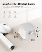 12 Pack Magnetic Cord Organizer Holder,Strong Adhesive Desk Cable Management Easy Open,Organize Phone Charging Cords Wire Holder Organizer Neatly for Home,Office,Car,Desk,Nightstand-White
