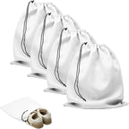 LAKE OF FIRE 4-Piece Travel Shoe Bags for Packing, 17.7" x 13.8" Dustproof Shoe Bags with Drawstring Closure,Washable & Reusable(White)