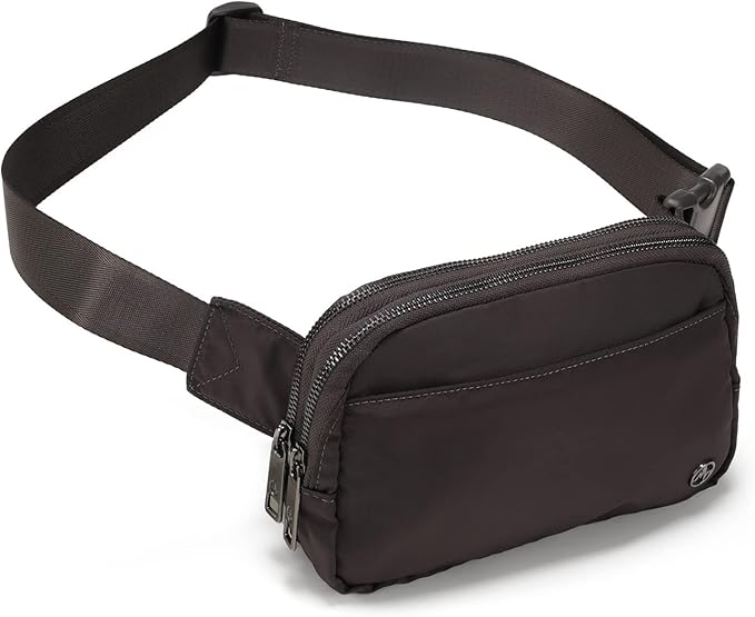 Pander Everywhere Belt Bag for Women, 5 Zipper Pockets Nylon Crossbody Fanny Pack Purse (Dim Grey)