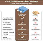 LFH Cotton Rich Shoe Storage Bags with Drawstring, Dustproof Breathable Reusable Organizer, Perfect For Travel, Dorm, Hotel, College, Gym, Easy to Carry, Machine Washable 8"x17" (Pack of 2) - Sky Blue