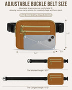 Capolo Fanny Packs for Women Fashion Waist Packs Bag with Adjustable Strap and 4 Zipper Pockets Waterproof Everywhere Crossbody Belt Bag for Workout Running Travelling(Brown)