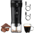 Portable Espresso Machine 100W Self-Heating & Car-Ready, Compatible with NS Capsules & Ground Coffee, Ideal for Travel, Camping, RV, Black
