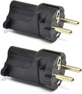 Ceptics Schuko Germany, France CEE7/7 Travel Power Plug Adapter Accepts NEMA 5-15R - ETL Certified - Industrial Grade (IG-9-2PK)