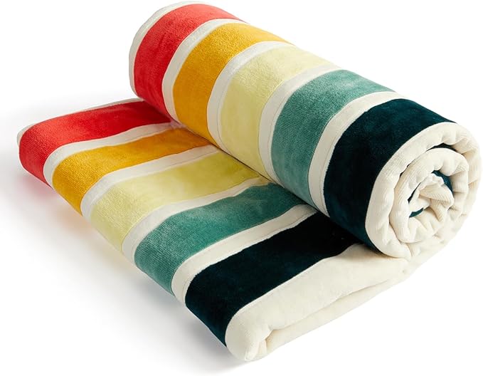 Loon & Lake Luxury Oversized Beach Towels - Retro Stripes| Oversized 40" x 70" | Crafted from 100% Combed Cotton | Ultra Plush & Super Soft | Retro Collection 1969