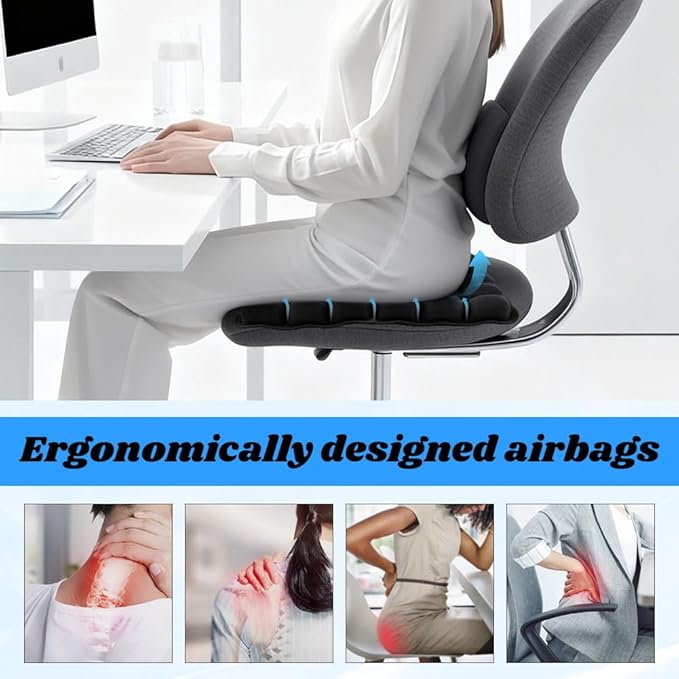 Travel Cushion Airplane Seat,Airplane Seat Cushion for Long Flight,3D Air Cell Seat Cushion,Press Type air Inflatable Wheelchair Seats Cushions for Car,Office Chair,Stadium