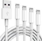 4 Pack Apple MFi Certified iPhone Charger Cable 6Ft, Apple Lightning to USB Cable Cord 6 Foot, 2.4A Fast Charging, Apple Phone Long Chargers for iPhone 14/13/12/11/ X/XS/XR/8/7/6/SE Plus Pro Max Mini
