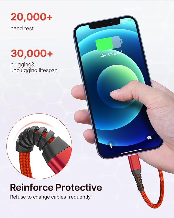 Aioneus iPhone Charger 6ft 2Pack MFi Certified Lightning Cable Fast Charging Durable Nylon Braided Phone Charger Cord Compatible with iPhone 13 Pro 12 Pro 11 Pro Xs Max Xr 8 7 Plus Se 2020 iPad
