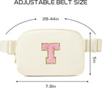 Gitus Personalized Gifts Birthday Gifts for Girls Fanny Pack Cross Body Bags with Initial Letter Preppy Stuff Gifts for Her Girlfriend Wife Sister Friends Mom (Ivory-T)