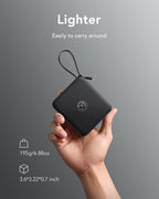 VRURC Portable Charger with Built-in Cable, 10000mAh 22.5W Fast Charging USB C Battery Pack, Cell Phone Power Bank for iPhone 17 16 15 Series Android Tablet (Black)