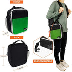 opux Premium Insulated Lunch Box, Soft School Lunch Bag for Kids Boys Girls, Leakproof Small Lunch Pail Men Women Work, Reusable Compact Cooler Tote Lunchbox for Office Adult, Green