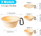 PetBonus 2-Pack Large Silicone Collapsible Dog Bowls, 34oz/1000ml BPA Free Portable Foldable Travel Bowl for Pet Cat, Food Water Feeding Dish for Camping with 2 Carabiners (Light Mint, Beige Cream)