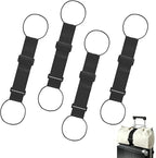 Multi Use Strong Adjustable Luggage Connector Straps for Suitcases,4 Pack Flexible Luggage Accessories Elastic Fastening Bag Strap (Black-4pcs)