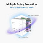 BN-LINK Multi Plug Outlet Extender with 8 Outlets 3 USB Ports (1 USB C), Surge Protector 800 Joules, 4-Sided Multiple Plug Expander Outlet Splitter for Home, Office, 15A/1875W, White