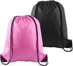 PLULON 2Pcs Drawstring Bags Bulk Drawstring Backpack Pink Black String Backpack Cinch Sack Sport Gym Backpack Bags for Yoga Traveling Outdoor Sports