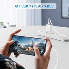 Type C Charger, 2 Pack 25W PD USB C Wall Charger Super Fast Charging Block & 6ft Android Phone Charger Cable for Samsung Galaxy S23 S22 S21 S20 Plus Ultra, Note 20 10 9 8/ S10 S9 S8 Pixel 6 5 4 Pro XL