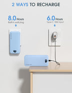 citicr Portable Charger Power Bank, 20000mAh PD20W USB C Fast Charging with Built-in Cables & Wall Plug, External Battery Pack with LED Display, Travel Essentials for iPhone, iPad, Samsung Blue