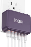Fast Charger Block, GaN 6 Port USB C Charging Station Hub Cube, 100W Multiport Type C Wall Charger Power Strip Plug with PD 3.0+QC for iPhone 16 15 14 13 12 1 Pro Max XR XS 8 7, Samsung, iPad, Table