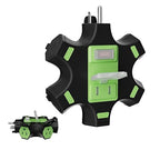 HiFind Outdoor 5-Outlet Extender Splitter Power Hub Plug Multi Outlet Tap with 2 USB-A Ports & Safety Covers, Heavy Duty Power Adapter with Circuit Breaker Indicator for Holiday Lights-ETL