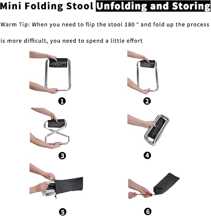2Sets Portable Folding Camping Stool, Lightweight Camp Chair for Fishing Hiking, Compact Collapsible Travel Footstool for Outdoor, Beach, Backyard, Lawn,Picnic with Carry Bag,10.35" x 8.86"