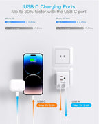 2 Pack US to Japan Plug Adapter, 2 Prong to 3 Prong Outlet Adapter with 3 Outlets 3 USB Ports(2 USB C), Type A Travel Power Converter Plug Adaptor for USA to Japanese Canada Mexico Philippines Peru