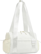 Mini Gym Bag for Women, Yoga Small Sports Bag for Women Girls, Waterproof PU Fitness Tote with Wet Compartment, White