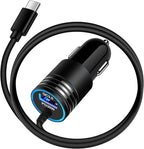 USB C Car Charger, 48W Super Fast Charging Type C Car Adapter for Samsung Galaxy S26 Ultra S25 S24 S23 S22 S21 S20 A56 A36 A16 A15 A14, iPhone 17 16 15 Pro Max, Android Car Charger with USB C Cable