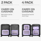 Aerotrunk Compression Packing Cubes for Travel - Luggage Organizer Bags - Double Zipper Packing Cubes for Suitcases (2-Pack, Purple)