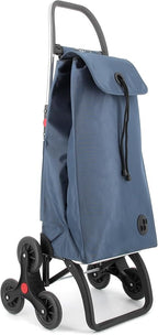 Rolser I-Max MF 6 Wheel Stair Climber Foldable Shopping Trolley - Denim