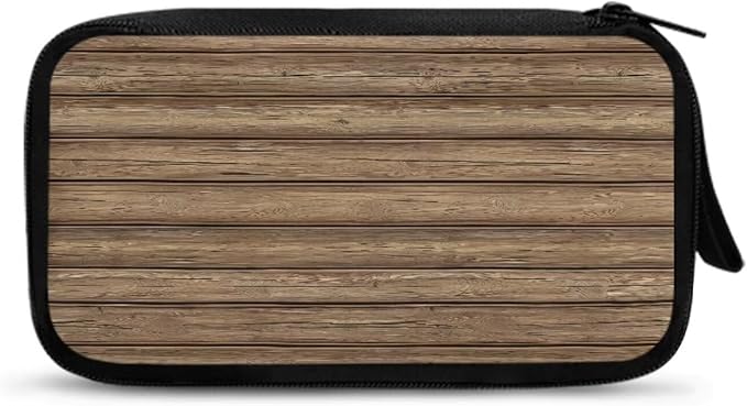 Wood Grain Electronic Accessories Carry Case Large Electronics Organizer Travel Case Portable Cord Organizer Travel for Cable Charger Phone Earphone
