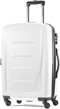 Samsonite Winfield 2 Hardside Expandable Luggage with Spinner Wheels, Checked-Medium 24-Inch, Brushed White