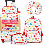 Emissary 5 Piece Kids Luggage Set - Carry On Suitcases With Wheels For Girls & Toddlers, Travel Luggage