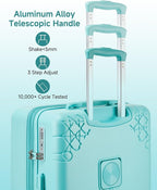 Somago Expandable 2-Piece Luggage Sets 20"/24" Suitcases with Shock-Absorbing Braking Spinner Wheels Moon Star Design Hard Shell Suitcase with Cupholder TSA Lock (Robin Egg Blue,Expandable 20/24 Inch)