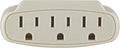Leviton Grounding Adapter, 125 V, 15 A, 3 Outlet, 1 Pack, 697-I, Ivory
