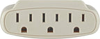 Leviton Grounding Adapter, 125 V, 15 A, 3 Outlet, 1 Pack, 697-I, Ivory