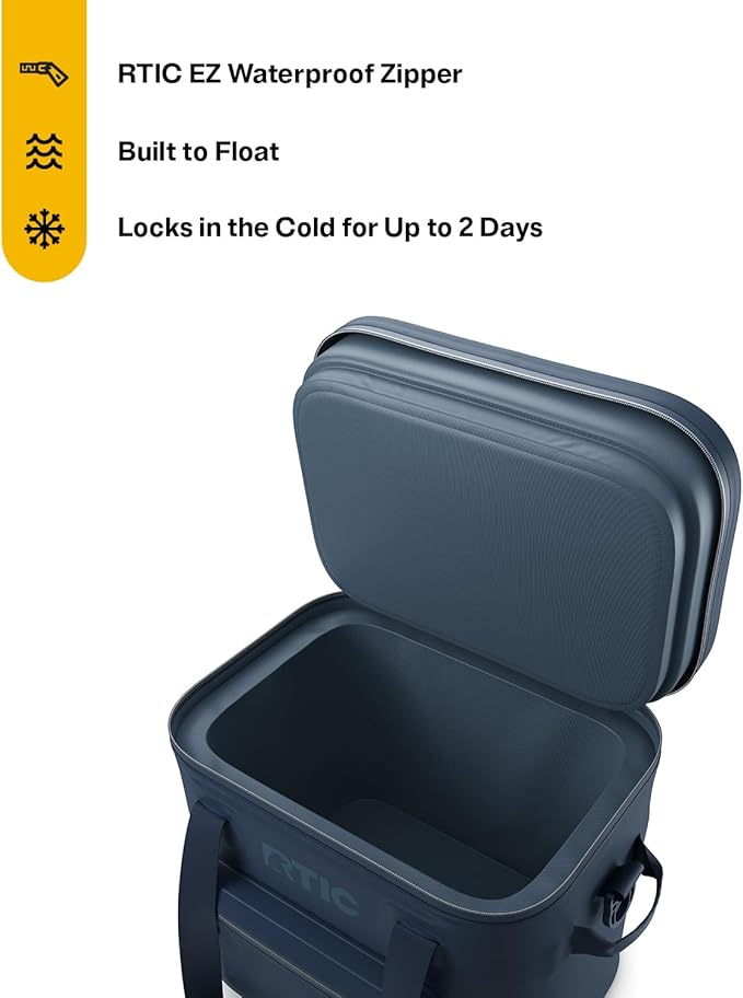 RTIC Ultra-Tough Soft Cooler Pro, Insulated, Waterproof, Leak Proof, Portable Floating Bag for Beverage, Drink, Lunch, Outdoor, Beach, Car, Camping, Picnic, Fishing, Boat