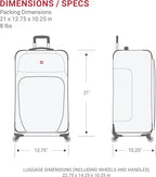 SWISSGEAR Sion Softside Expandable Spinner Luggage Durable Lightweight Travel Suitcase, Dark Grey, Carry-On 21-Inch
