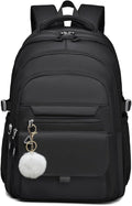 Backpack for Girls, Solid-Color School Backpack for Boys Kids, Aesthetic Girls Bookbag for Elementary School Travel Daypack,Black