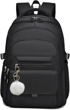Backpack for Girls, Solid-Color School Backpack for Boys Kids, Aesthetic Girls Bookbag for Elementary School Travel Daypack,Black