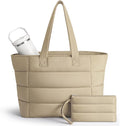 Puffer Tote Bag with Pouch,Women's Lightweight Quilted Shoulder Bag,15.6"/17.3" Laptop Travel Weekender for Work & Nurses