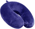 Travel Pillow, 100% Pure Memory Foam Neck Pillow, Suitable for Airplanes, Cars, Trains, Office Naps, Home Lounge Chairs, Removable and Washable Pillow Cover (Blue)