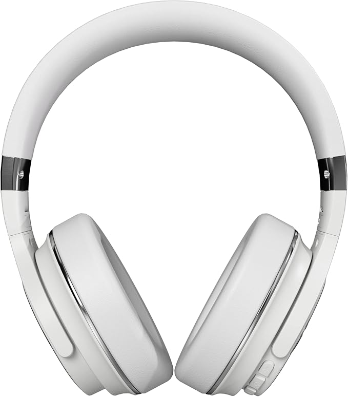 Raycon Everyday Bluetooth Headphones - Over The Ear, Active Noise Cancelling Wireless Headphones + Awareness Mode, Bluetooth Headset with Mic, 40 Hours of Battery Life (Frost White)