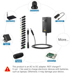 SHNITPWR 48W Universal Power Supply 9V 12V 15V 17V 19V 20V 24V Adjustable Variable AC/DC Adapter with 5.5x2.5mm Tip 100V-240V AC to DC Converter 9V~24V 0.8A 0.5A 1A 1.2A 1.5A 1.8A 2A Max with 14 Tips