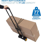 Mount-It! Folding Luggage Cart and Dolly | 77 Lb Capacity | Portable Lightweight Luggage Trolley Cart with Telescoping Handle and 4 Rubber Wheels | Steel Frame