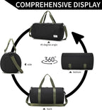 Gym Bags for Men with Side Pocket, 38L Sports Gym Duffle Bag with Wet Pocket&Shoe Compartment, Large Waterproof Sport Duffel Bags for Travel, Sports, Fitness&Workout(Black/Green)